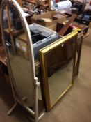 Two gilt mirrors and two others