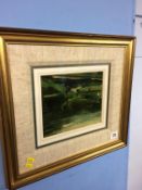 An oil on board, John McCombs, 'River Bank, Delph'