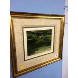 An oil on board, John McCombs, 'River Bank, Delph'