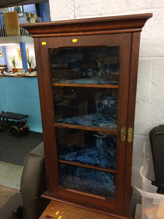 A pine narrow chest of drawers and a corner cabinet - Image 2 of 3