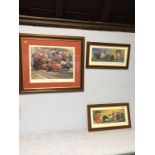 A limited edition print, signed in pencil by Alan Fearnley 'On the Grid' and two by Ron Wardle 'Jean