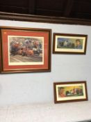 A limited edition print, signed in pencil by Alan Fearnley 'On the Grid' and two by Ron Wardle 'Jean