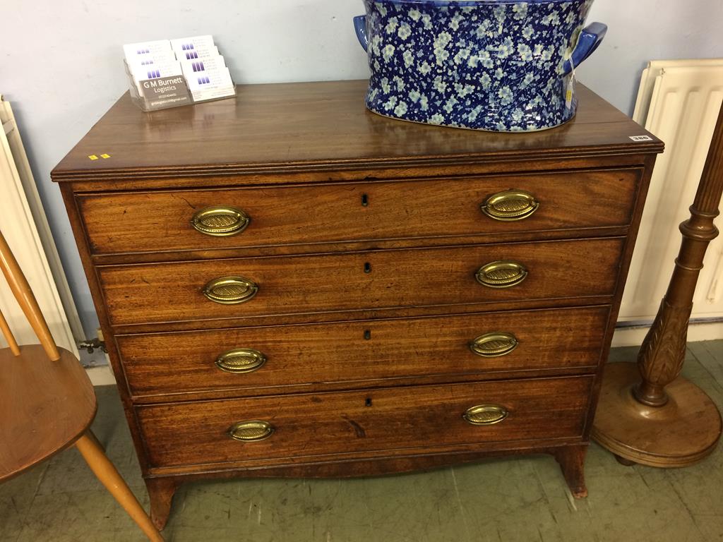 A Georgian mahogany straight front chest of drawers. 98cm width