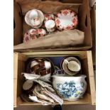A quantity of tea china etc., in two boxes