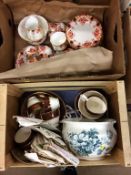 A quantity of tea china etc., in two boxes