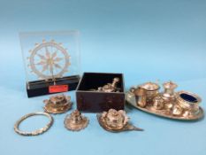 A collection of Middle Eastern silver coloured items, some stamped 'Silver'