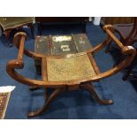 An Oriental 'X' frame stool