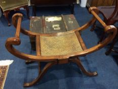 An Oriental 'X' frame stool
