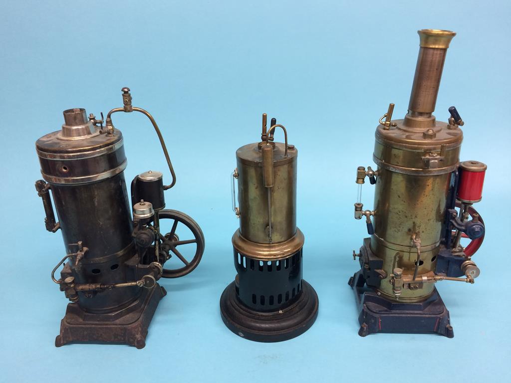 Three vertical spirit fired single cylinder model engines, two stamped G.B.N. and another (3) - Image 3 of 5