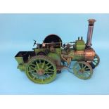 A live 3/4 inch scale model traction engine, 44cm length x 30cm height