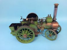 A live 3/4 inch scale model traction engine, 44cm length x 30cm height