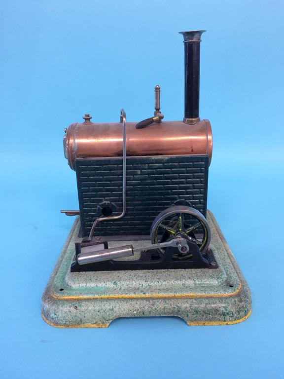 A model spirit fired engine, stamped A. Trute, Halberstadt, Germany, 19cm width