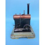 A model spirit fired engine, stamped A. Trute, Halberstadt, Germany, 19cm width