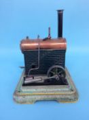 A model spirit fired engine, stamped A. Trute, Halberstadt, Germany, 19cm width