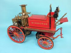 A live Shand Mason steam engine 'Wimborne' fire tender, 60cm length x 39cm height