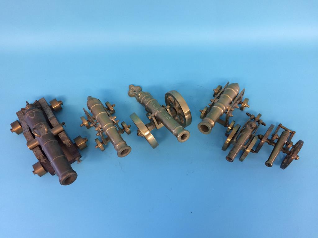 Six various brass Cannons - Image 2 of 4