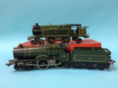 A boxed Hornby '0' gauge locomotive, 2221 and an unboxed locomotive, 3821, 'County of Bedford' and