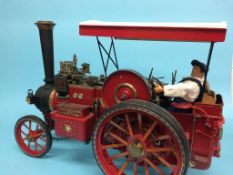 A live model traction engine, Chas. Burrell and Sons, Thetford, no. 3846, 'LWB28'. 73cm length x