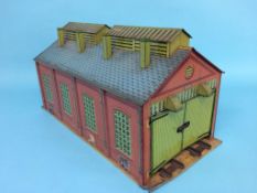A Hornby Series 'O' gauge tinplate railway yard shed