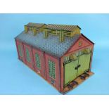 A Hornby Series 'O' gauge tinplate railway yard shed