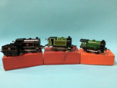 Three boxed Hornby '0' gauge locomotives, 45746, 460 and 382011, with tender