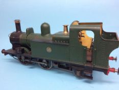 A live 5 inch gauge coal fired model steam locomotive, Great Western Railway, no. 980, with green