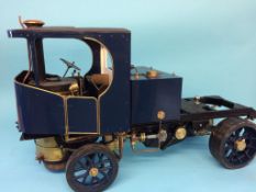 A Clayton 2 inch scale steam Wagon, with blue livery. 80cm x 43cm