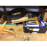 Two boxes of assorted model parts and spares