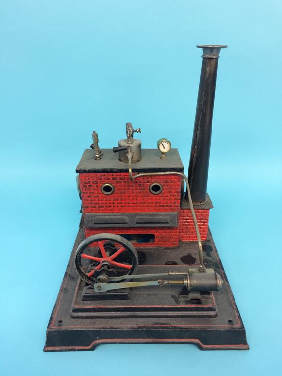 A model spirit fired engine stamped D. C., 25cm width x 31cm height