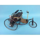 A vintage model tricycle, 43cm length, 24cm height