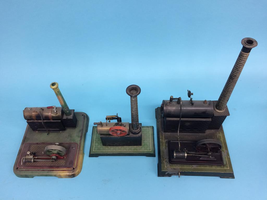 Three spirit fired model engines, one stamped G.B.N., another stamped B.W. Germany and one - Image 2 of 5