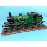 A 3 ½ inch gauge scratch built wooden static display model of a Hunslet Works locomotive, no.