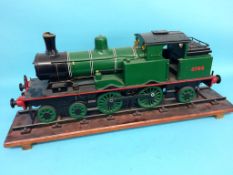 A 3 ½ inch gauge scratch built wooden static display model of a Hunslet Works locomotive, no.