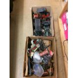 Two boxes of assorted models, parts and spares