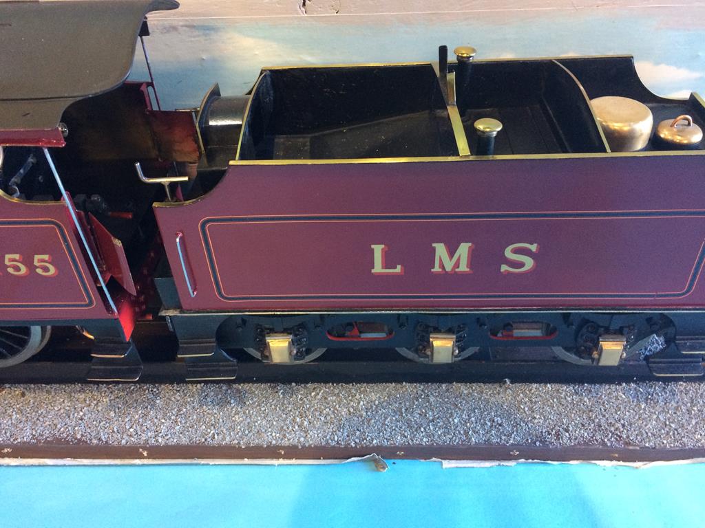 A Model of a 3 ½ inch gauge steam locomotive L.M.S., 6155, with maroon livery. (NO BOILER) 124cm - Image 6 of 9