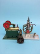 Three small model engines, two steam engines, one gas engine (3)