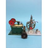 Three small model engines, two steam engines, one gas engine (3)