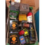 A quantity of oil cans etc.