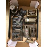 A collection of model tin plate horizontal and vertical engines