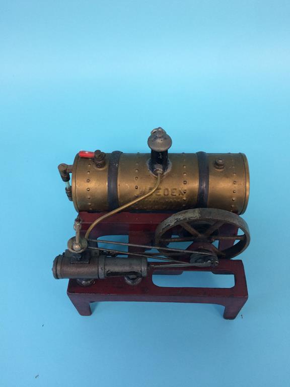 A horizontal steam plant Weeden of USA model engine, 18cm width - Image 2 of 5