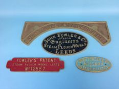 Four John Fowler and Co. Engineers, Steam Plough Works, Leeds, no. 2914, 12857 and 15494 wall