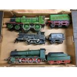 Two tin plate clockwork model trains and one other (3)