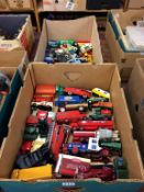 Two trays of Die Cast toy cars