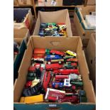 Two trays of Die Cast toy cars