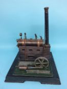 A Marklin of Germany model spirit fed steam engine and horizontal beam engine, circa 1930. 34cm