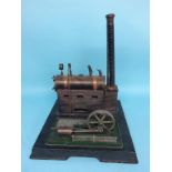 A Marklin of Germany model spirit fed steam engine and horizontal beam engine, circa 1930. 34cm