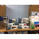 Eleven boxed Die Cast models and wagons etc.