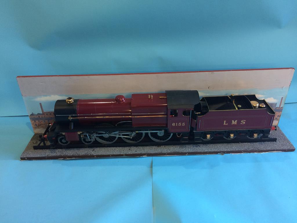 A Model of a 3 ½ inch gauge steam locomotive L.M.S., 6155, with maroon livery. (NO BOILER) 124cm