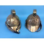 Two reproduction Fireman's helmets