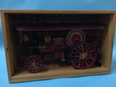 A model traction engine by G. Burrell and Sons, in fitted carry case